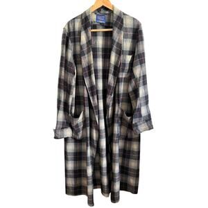 PENDLETON | 100% Virgin Wool Plaid Robe *Missing belt | Large